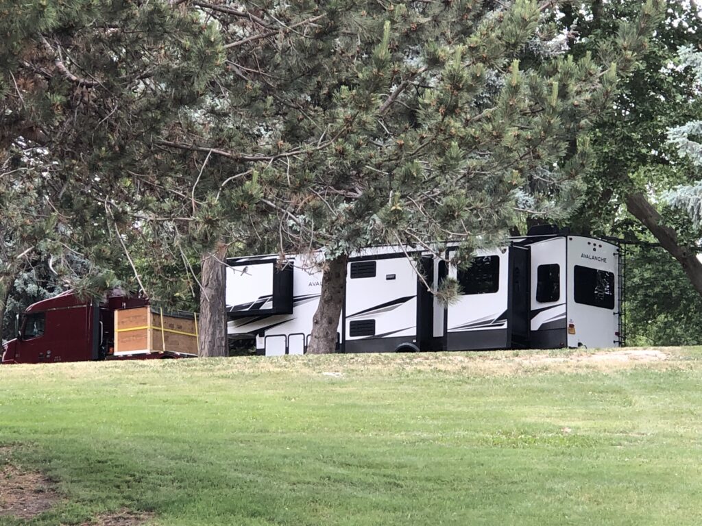 535 miles from Gold Beach Oregon. Charbonneau Park on Lake Sakajawea near the Tri Cities WA